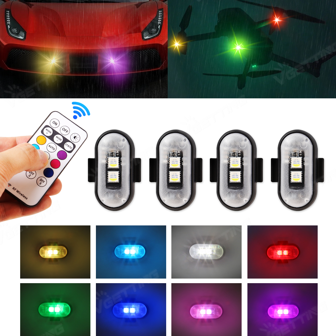 4Pcs Mini Drone Strobe Light 8 - Drone Led Light recensione e prezzo